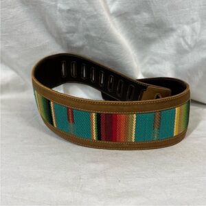 Anthology gear wear colorful woven full grain leather el Camino guitar strap